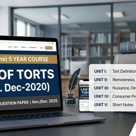 BA LLB 1st Sem Law of Torts Previous Year Question Paper 2025 WisdomVani.