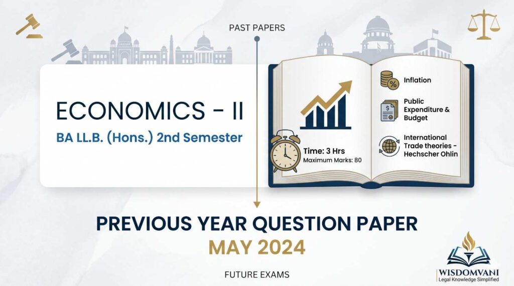 BA LLB 2nd Sem Economics-II Previous Year Question Paper May 2024 WisdomVani.