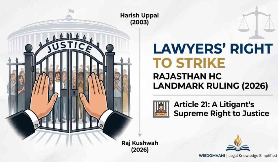 Lawyers’ Right to Strike in India: Rajasthan HC 2026 Ruling and Article 21 Rights of Litigants WisdomVani.