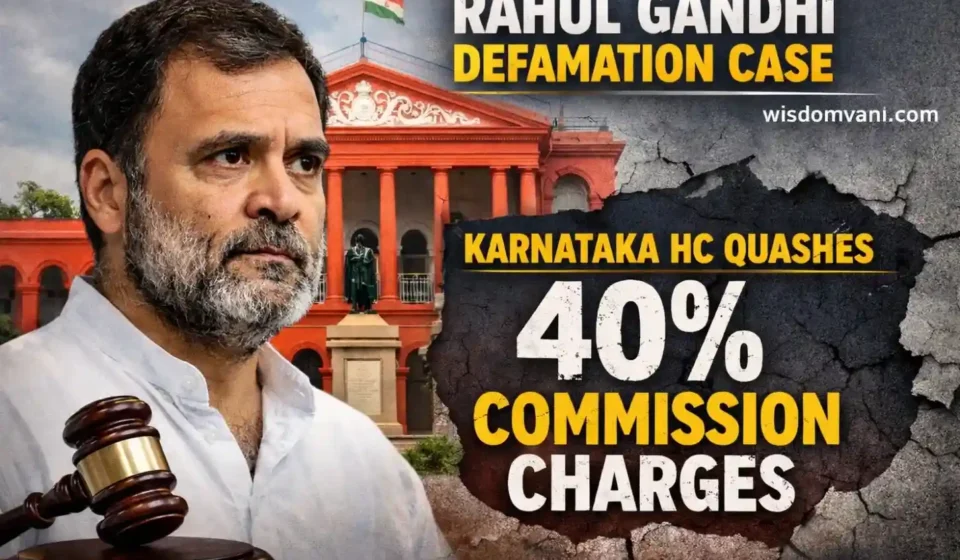 Rahul Gandhi Defamation Case: Karnataka High Court quashes 40 percent commission charges complaint WisdomVani.
