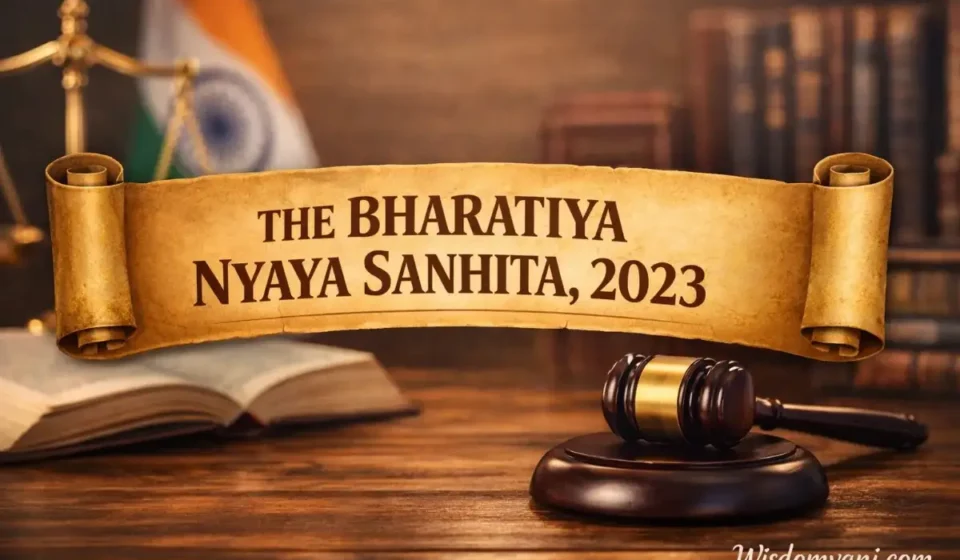 A visual breakdown showing the 6 types of punishments under Section 4 of the Bharatiya Nyaya Sanhita (BNS) 2023, highlighting the addition of community service.