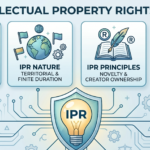 Infographic explaining the concepts, nature, principles, and objectives of Intellectual Property Rights (IPR)