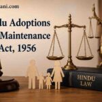 Hindu Adoptions and Maintenance Act 1956 legal illustration showing family, justice scale and Hindu law concepts in India