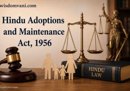 Hindu Adoptions and Maintenance Act 1956 legal illustration showing family, justice scale and Hindu law concepts in India