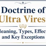 Doctrine of Ultra Vires Meaning, Types, Effects, and Key Exceptions title banner with legal scales icon