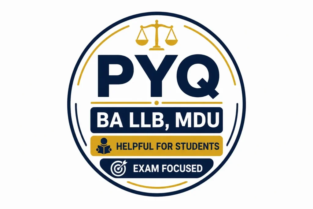 BA LLB MDU Previous Year Question Paper PYQ