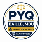 BA LLB MDU Previous Year Question Paper PYQ