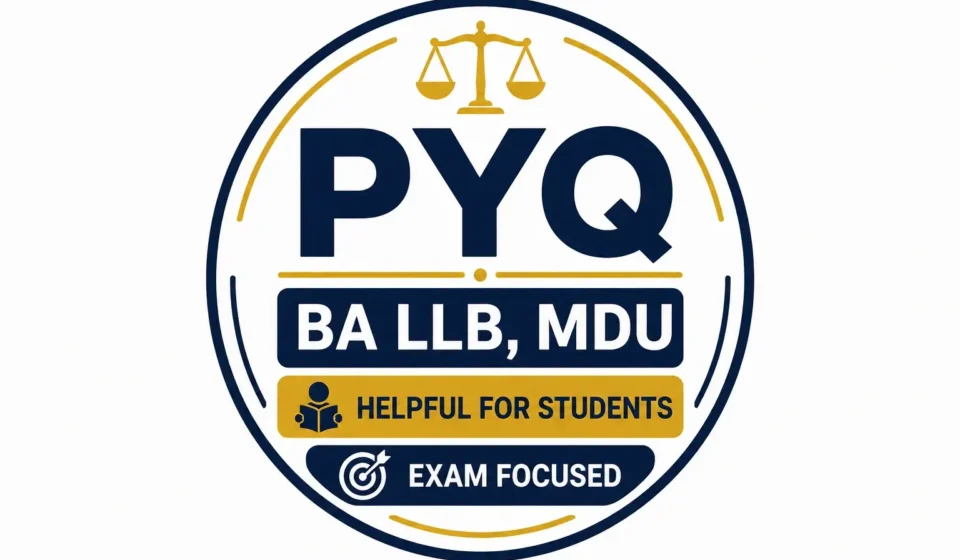BA LLB MDU Previous Year Question Paper PYQ