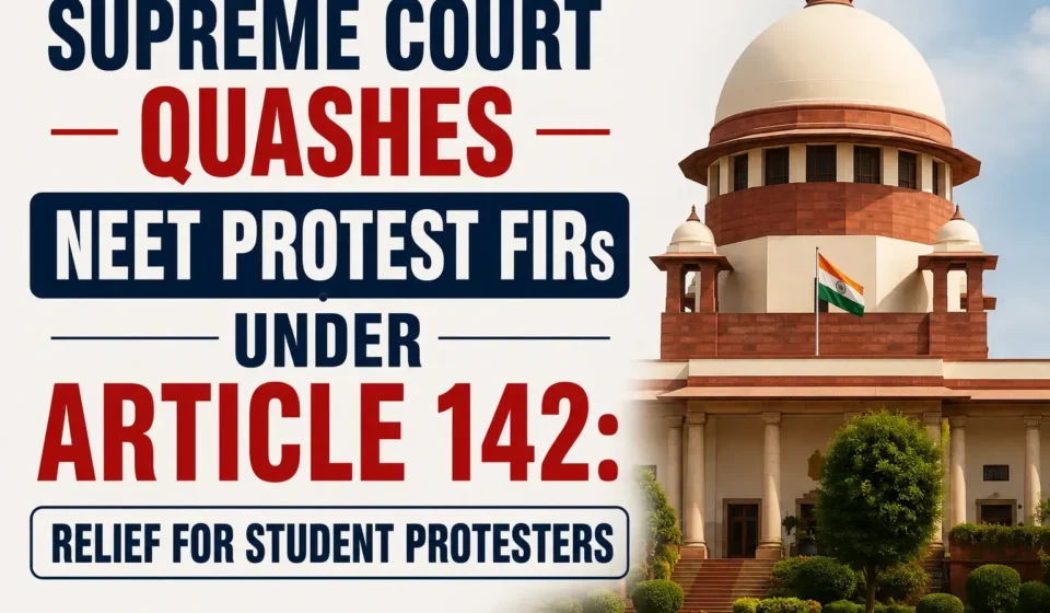 Supreme Court quashes NEET protest FIRs under Article 142 - Relief for student protesters