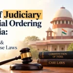 Contract of indemnity under Indian Contract Act with legal books, scales of justice, and Supreme Court building in the background.
