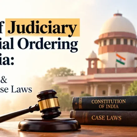 Contract of indemnity under Indian Contract Act with legal books, scales of justice, and Supreme Court building in the background.