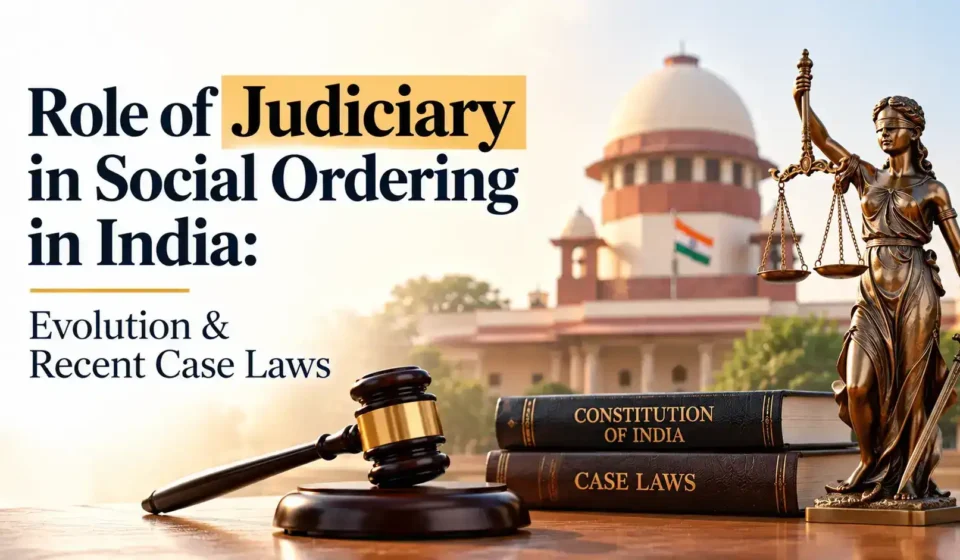 Contract of indemnity under Indian Contract Act with legal books, scales of justice, and Supreme Court building in the background.